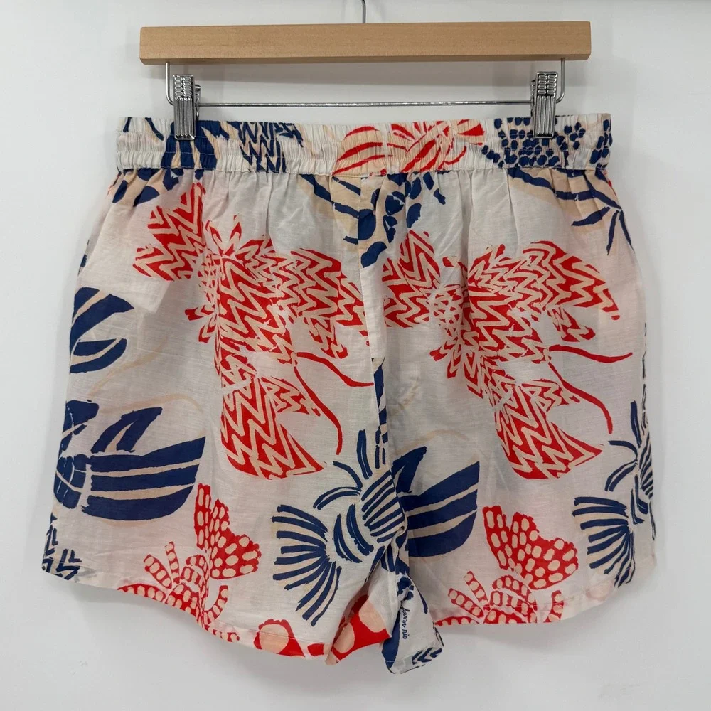 NWT Farm Rio Lobster Print 100% Cotton Pull-On Shorts Women Size Large - Picture 5 of 11